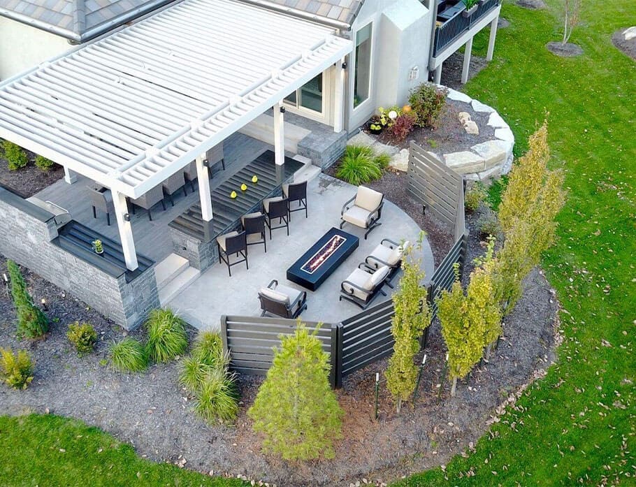 aerial view pergola design Kansas City